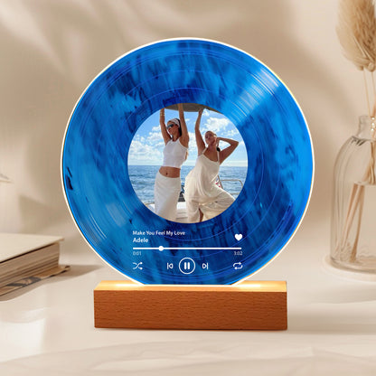 Personalized Vinyl Record with Photo — Custom Acrylic Song Plaque Gift