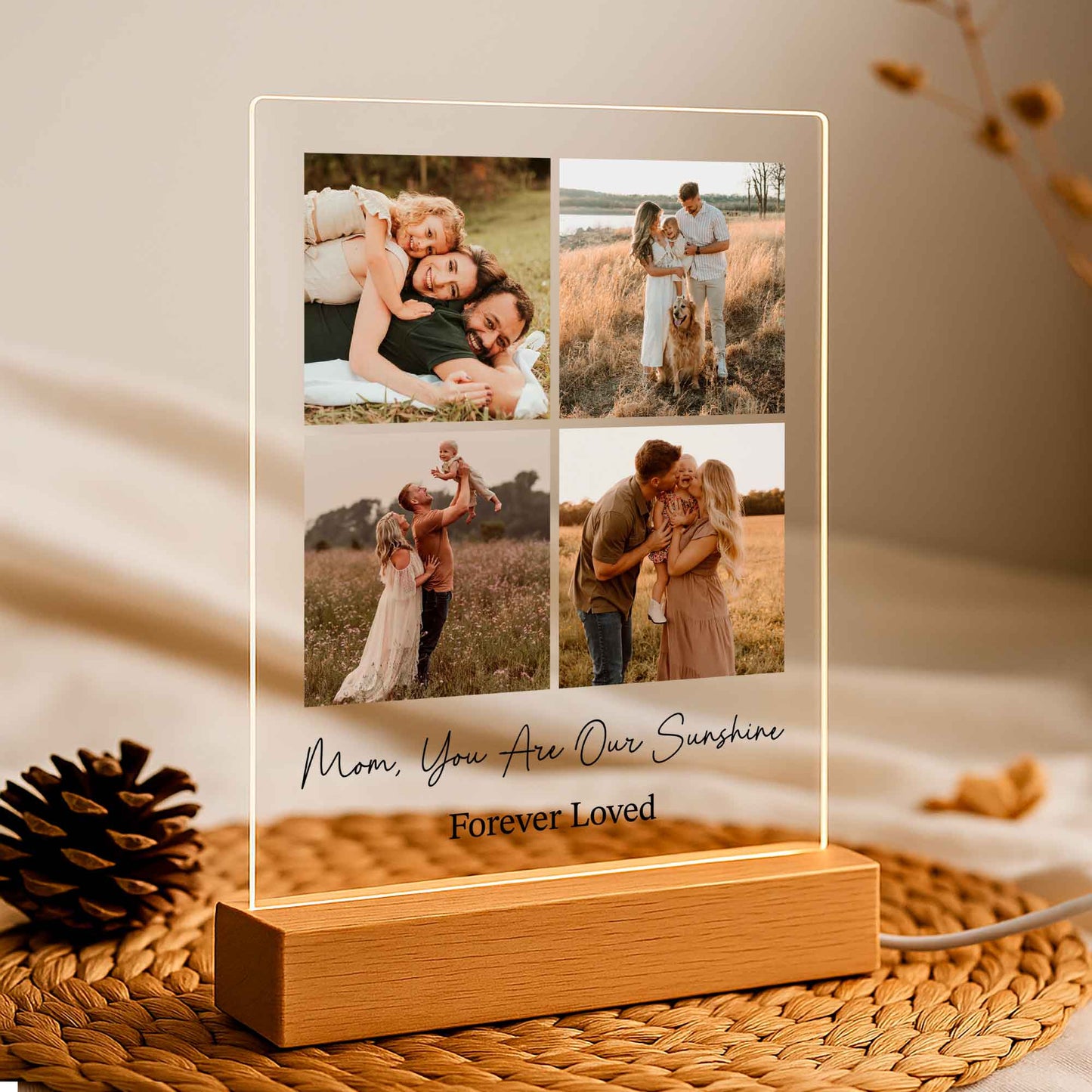 Wedding Gift for Bride and Groom — Personalized LED Photo Light with Names & Wedding Date