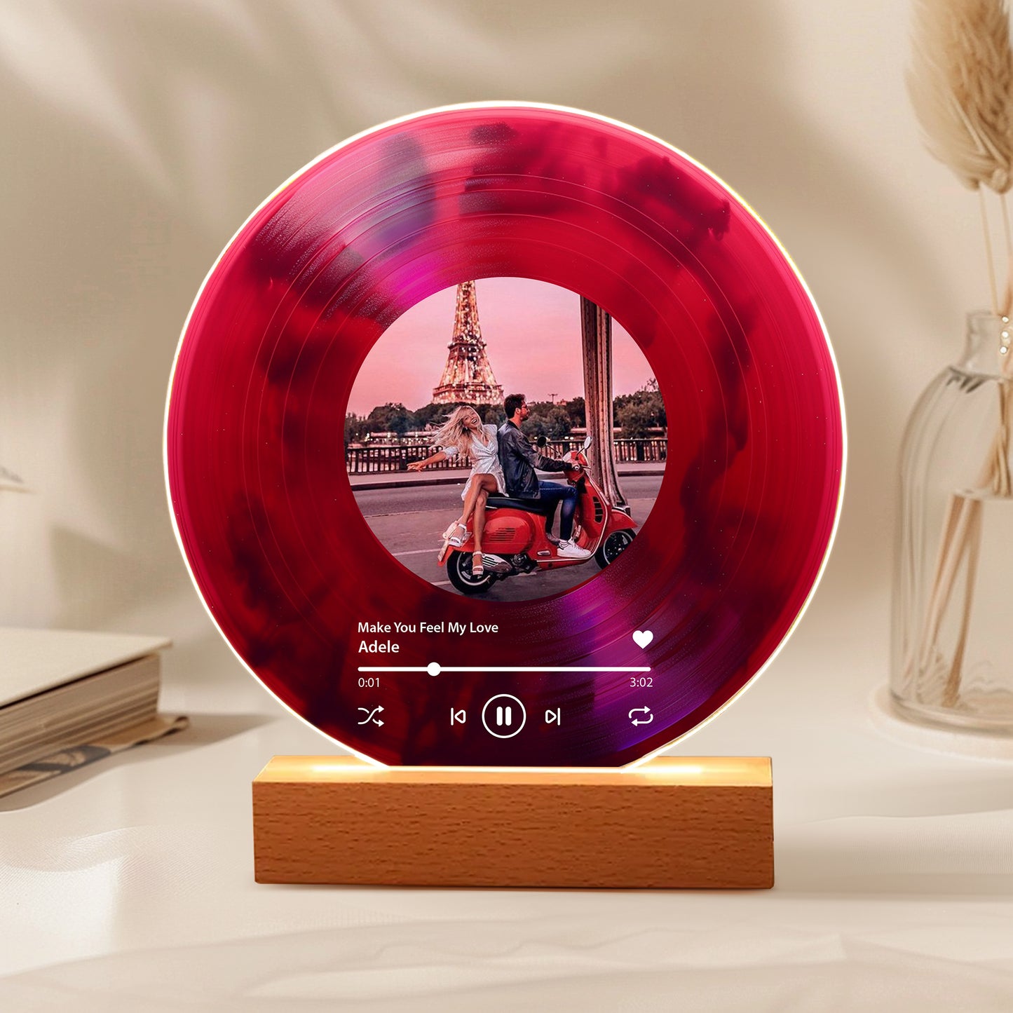 Personalized Vinyl Record with Photo — Custom Acrylic Song Plaque Gift