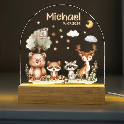 Personalized Acrylic Night Light for Nursery & Kids Room