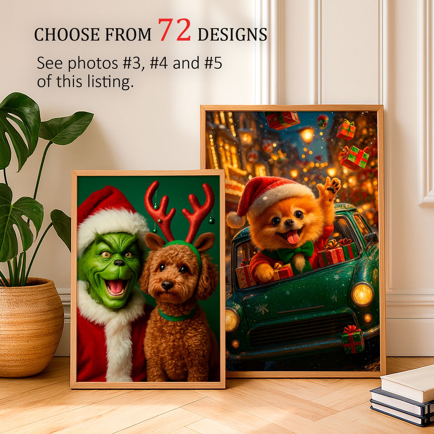 Personalized Christmas Pet Portrait from Your Photo