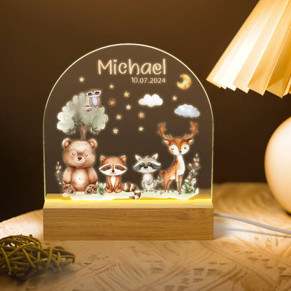 Personalized Acrylic Night Light for Nursery & Kids Room