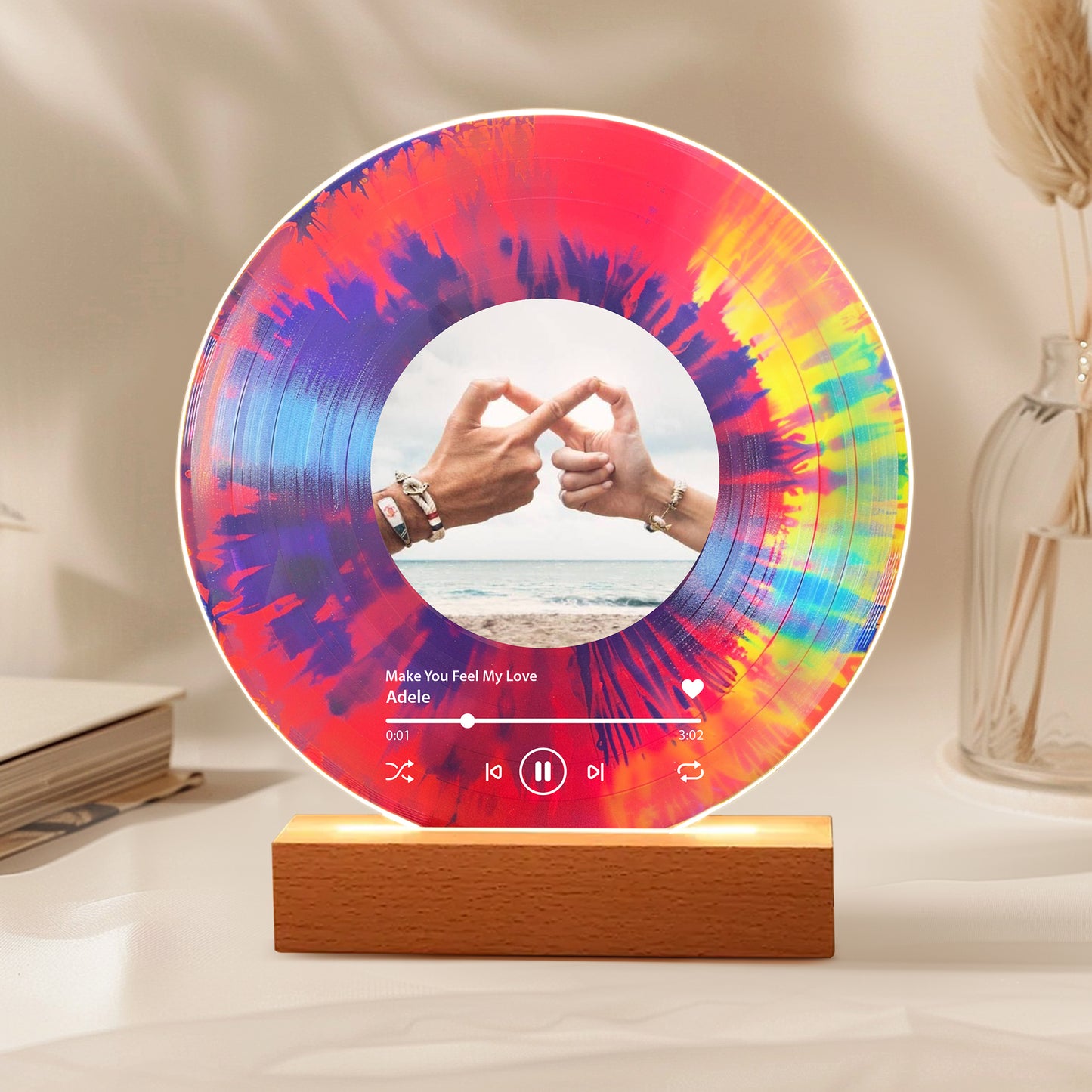 Personalized Vinyl Record with Photo — Custom Acrylic Song Plaque Gift