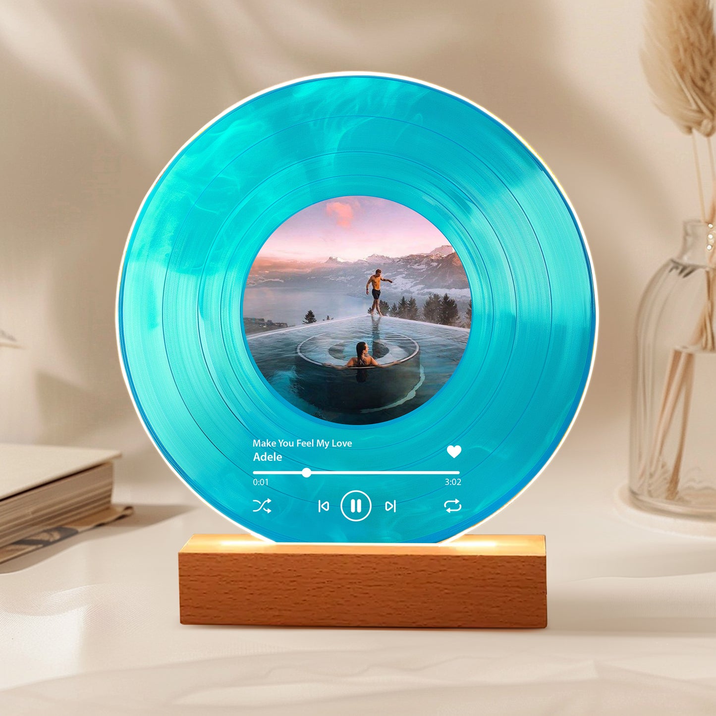 Personalized Vinyl Record with Photo — Custom Acrylic Song Plaque Gift