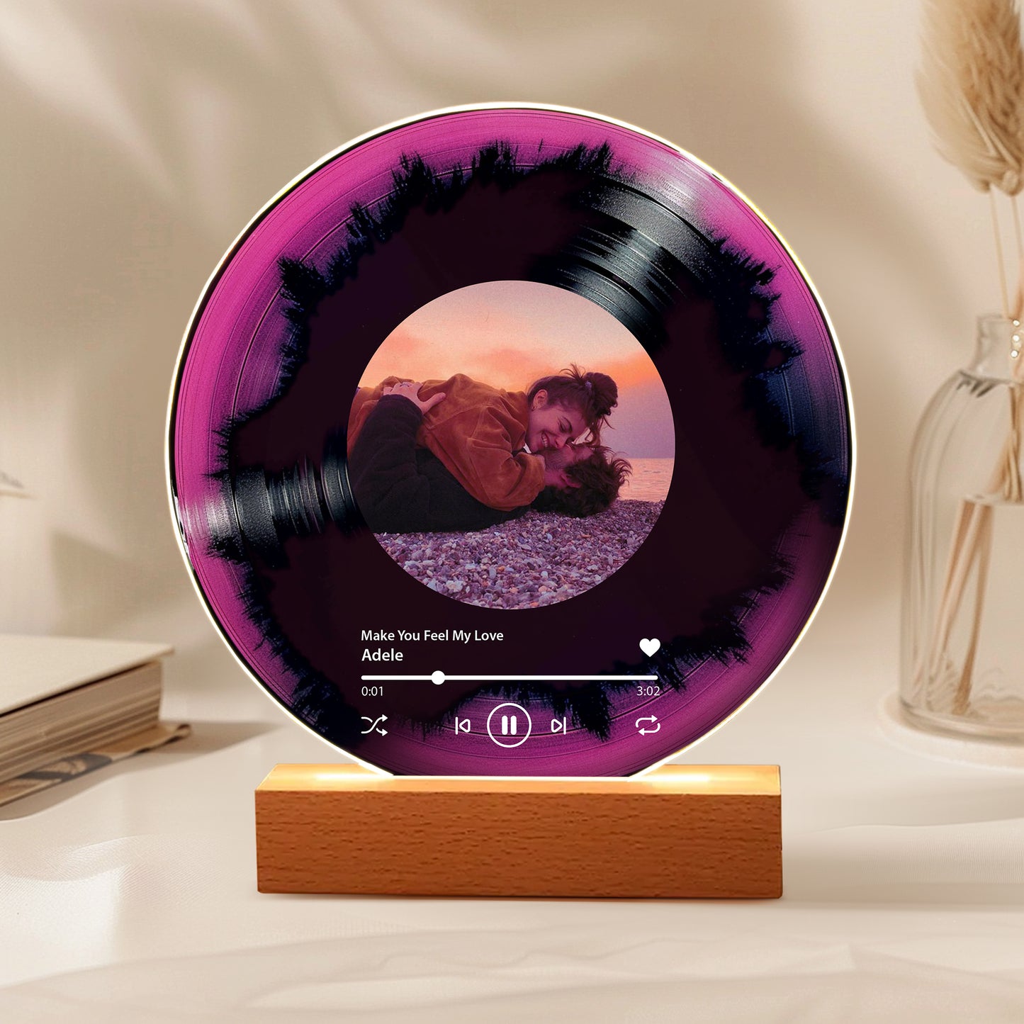 Personalized Vinyl Record with Photo — Custom Acrylic Song Plaque Gift