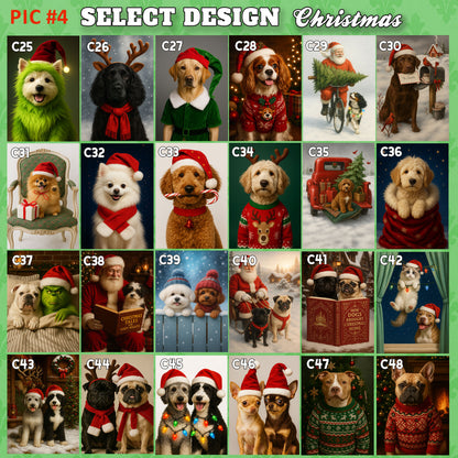 Personalized Christmas Pet Portrait from Your Photo