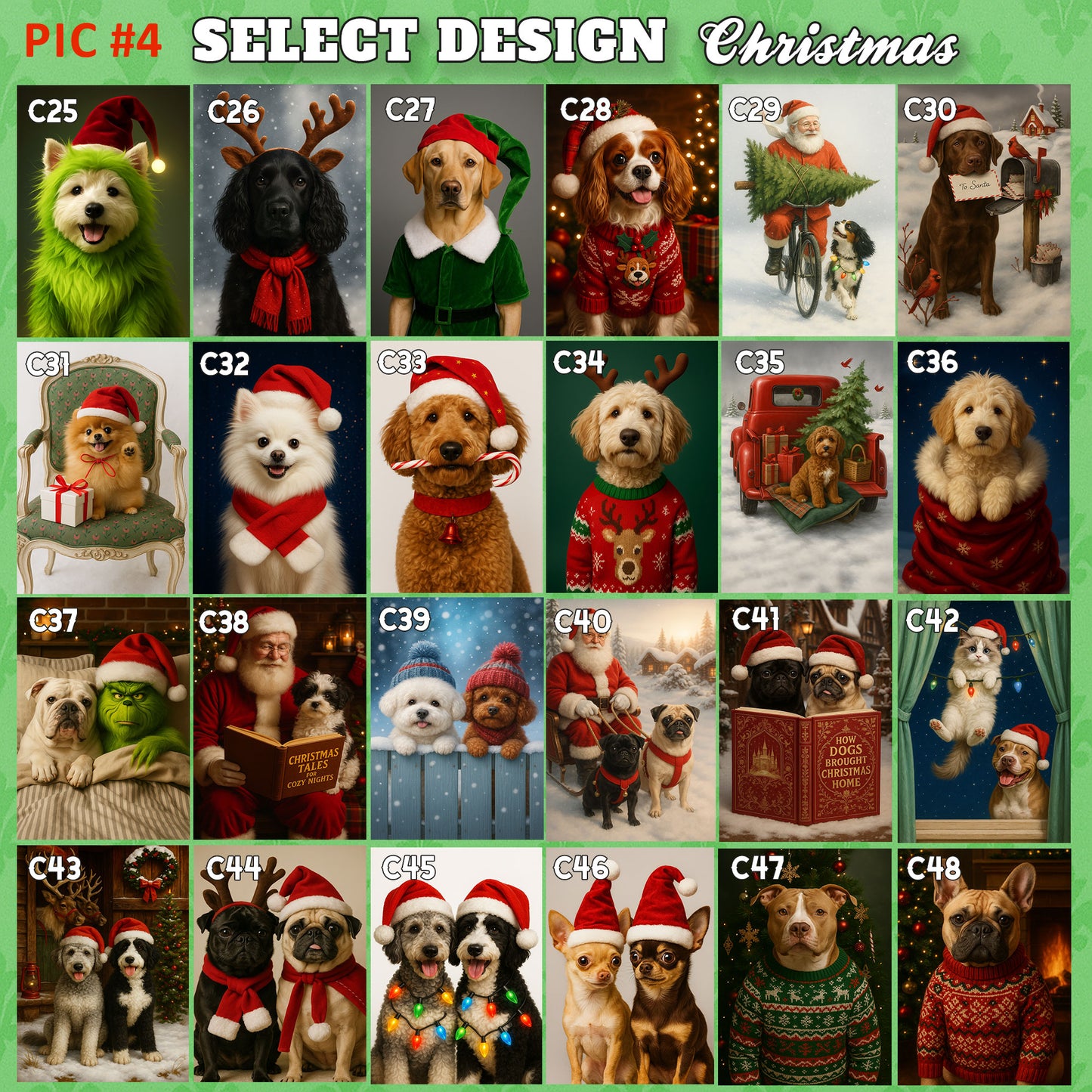 Santa and Pet Christmas Portrait from Your Photo