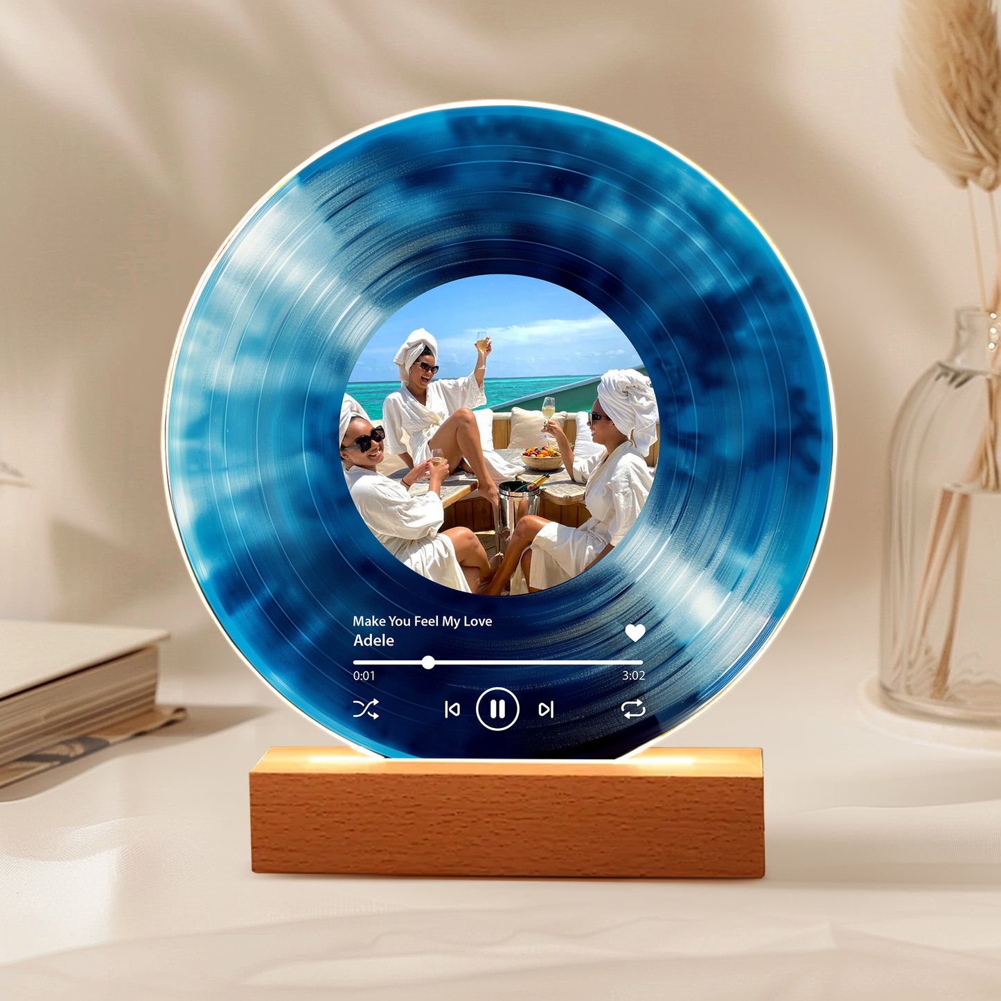 Personalized Vinyl Record with Photo — Custom Acrylic Song Plaque Gift