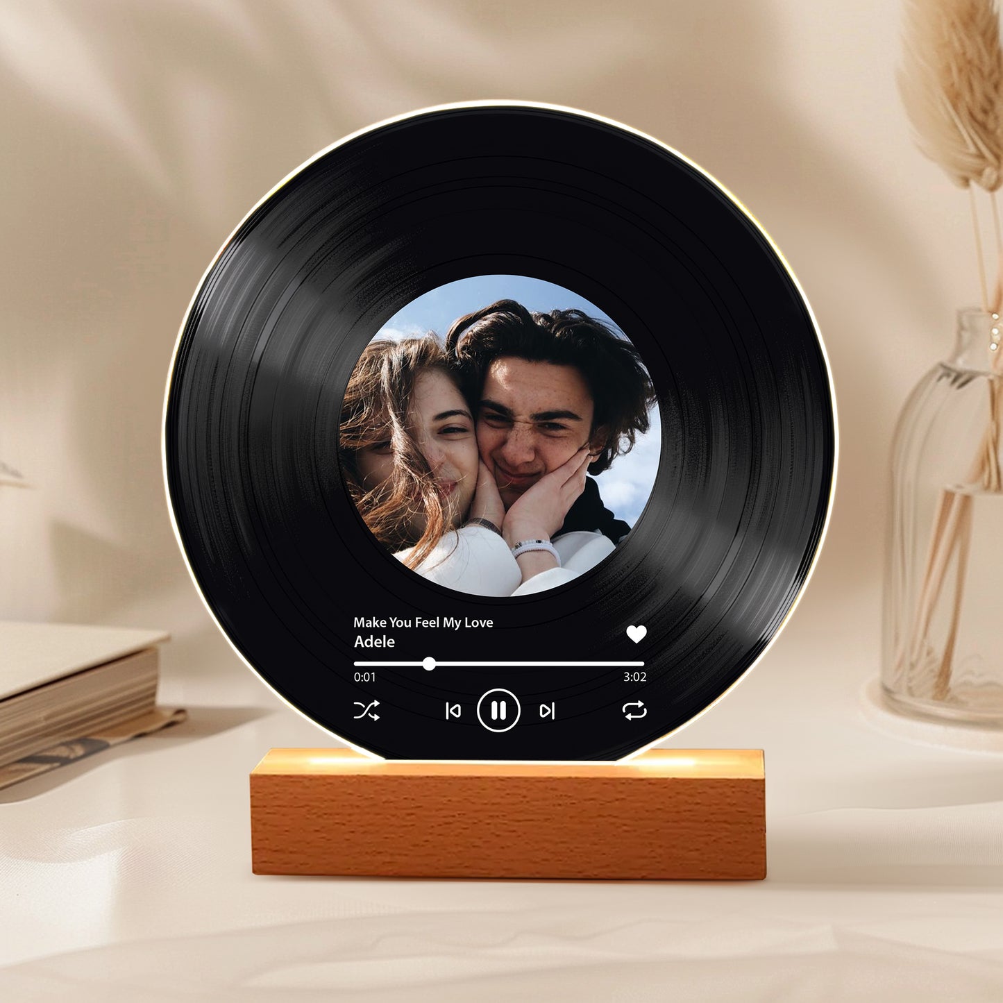 Personalized Vinyl Record with Photo — Custom Acrylic Song Plaque Gift
