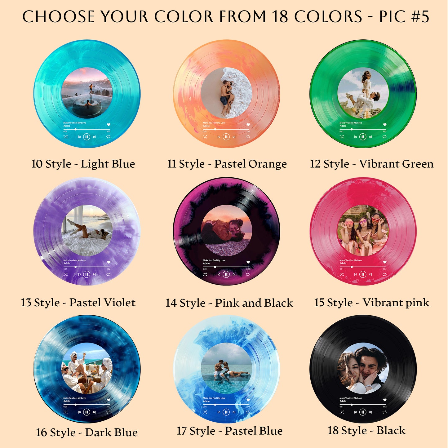 Personalized Vinyl Record with Photo — Custom Acrylic Song Plaque Gift