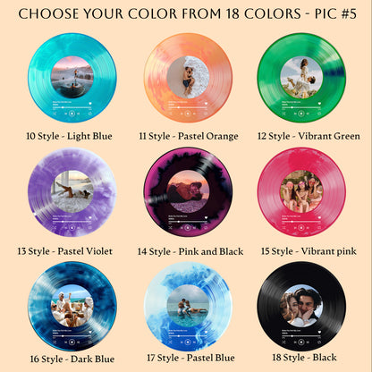 Personalized Vinyl Record with Photo — Custom Acrylic Song Plaque Gift