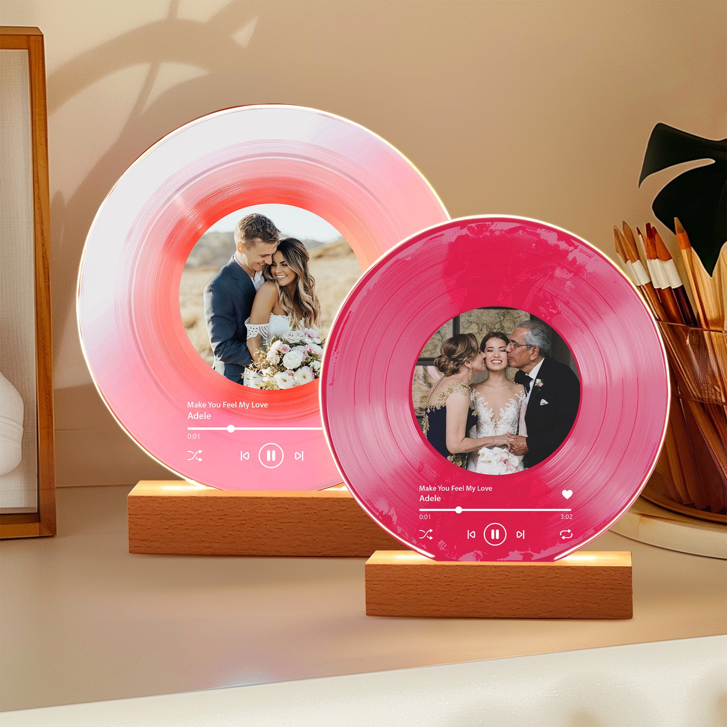 Personalized Vinyl Record with Photo — Custom Acrylic Song Plaque Gift