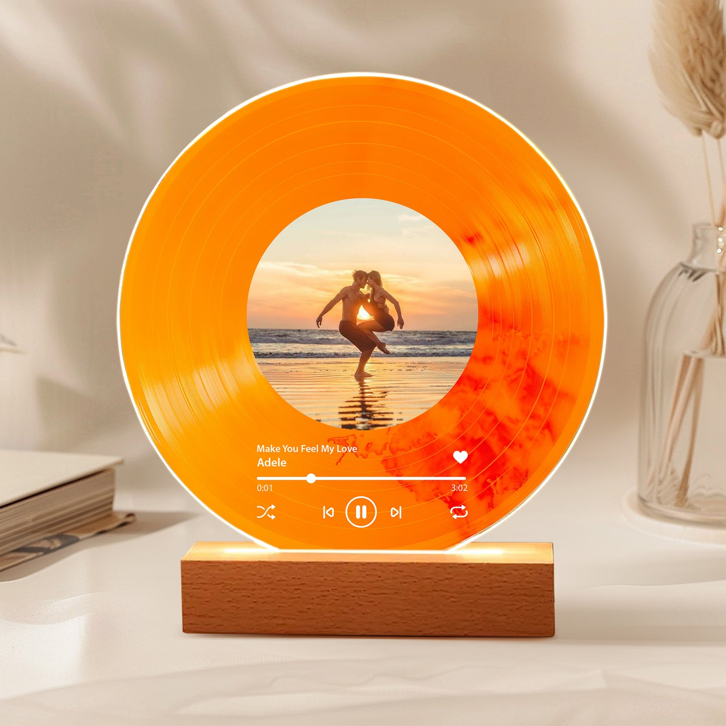 Personalized Vinyl Record with Photo — Custom Acrylic Song Plaque Gift