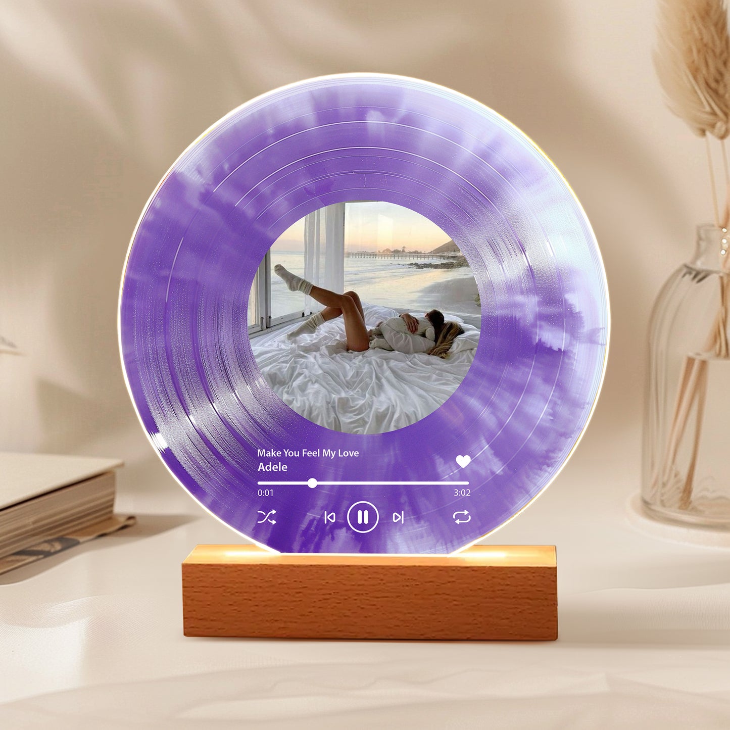 Personalized Vinyl Record with Photo — Custom Acrylic Song Plaque Gift