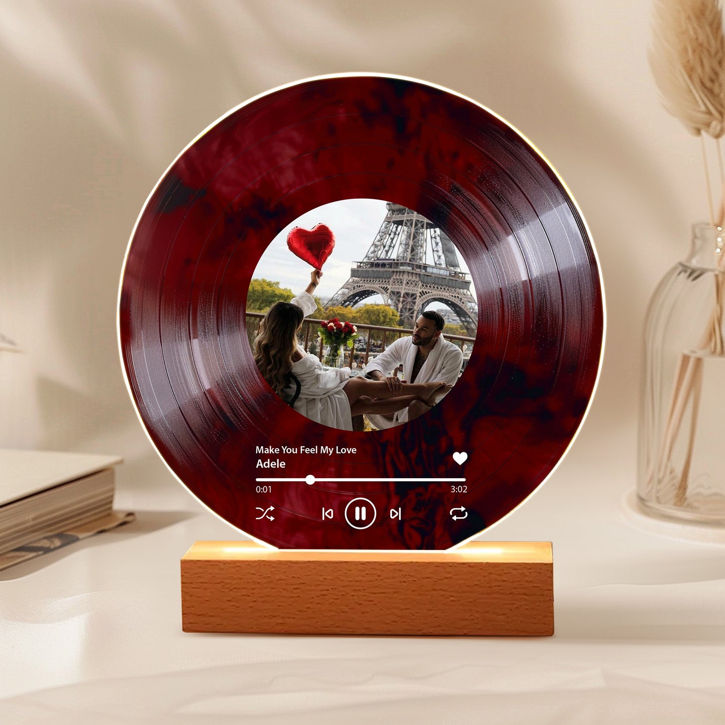 Personalized Vinyl Record with Photo — Custom Acrylic Song Plaque Gift