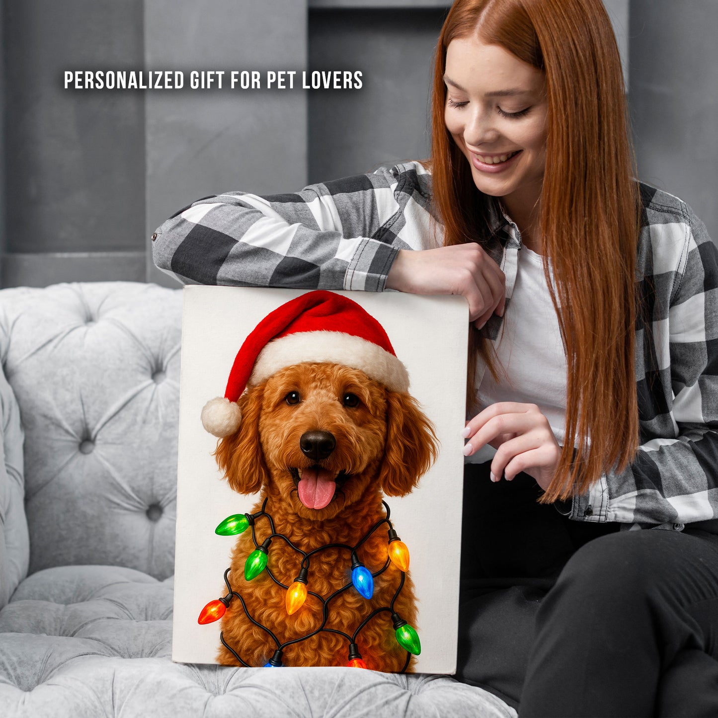 Personalized Christmas Pet Portrait from Your Photo