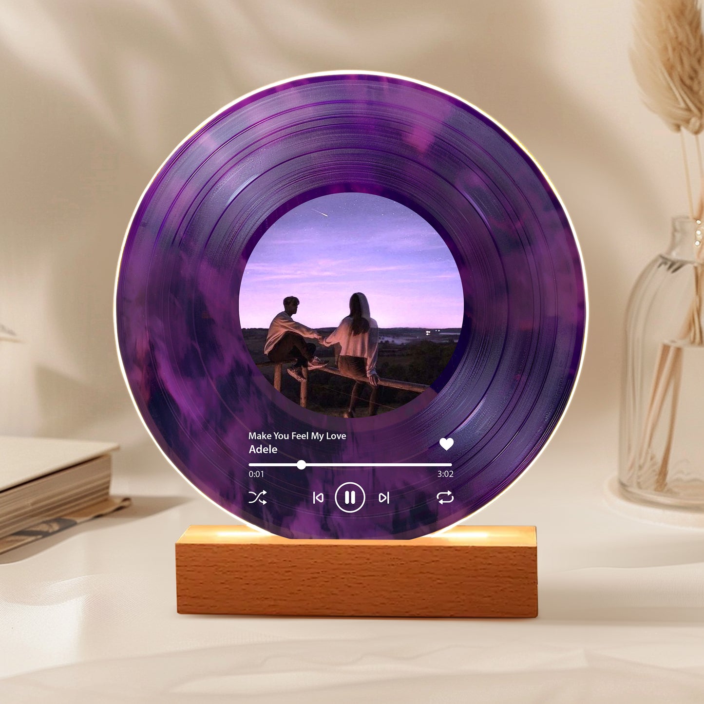 Personalized Vinyl Record with Photo — Custom Acrylic Song Plaque Gift