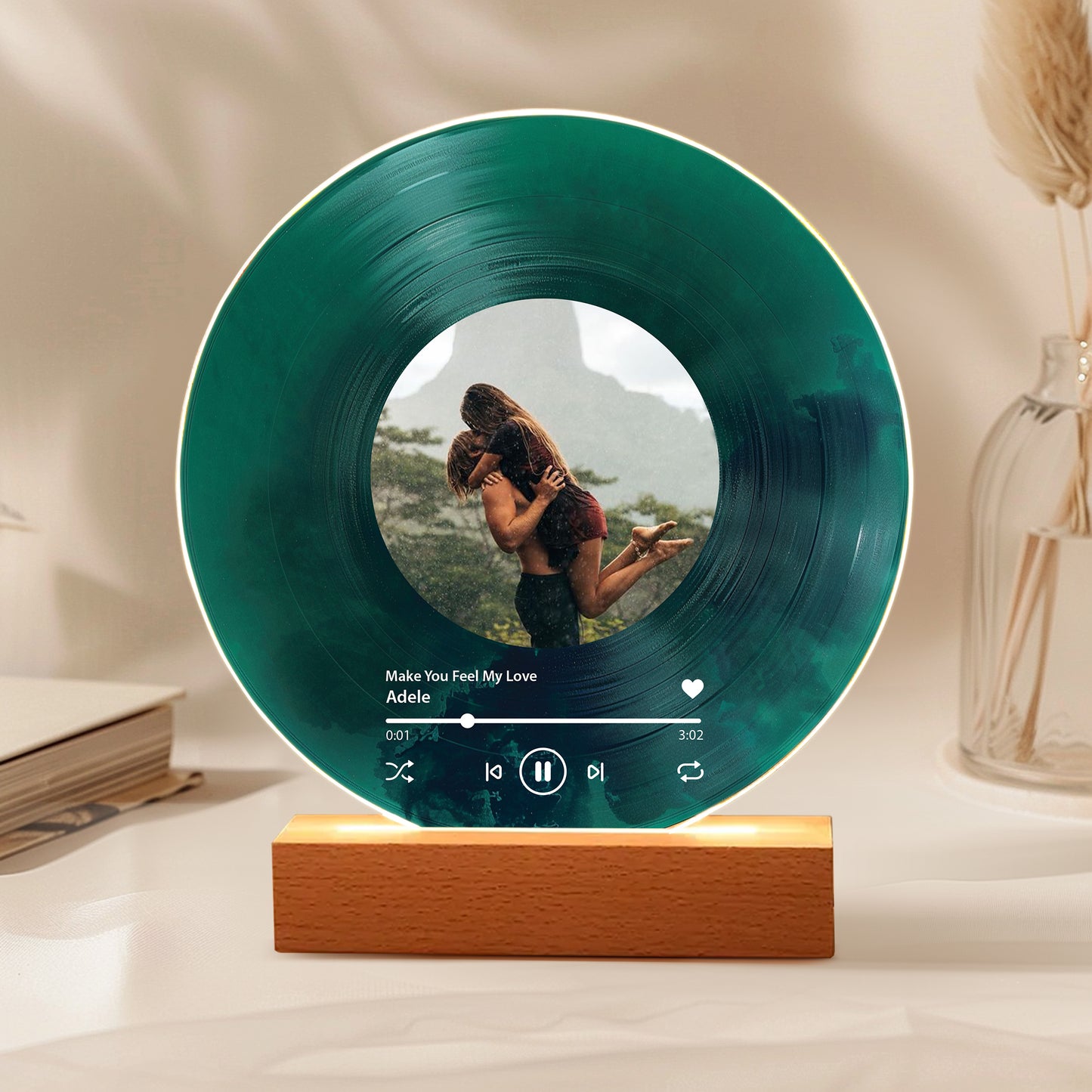 Personalized Vinyl Record with Photo — Custom Acrylic Song Plaque Gift