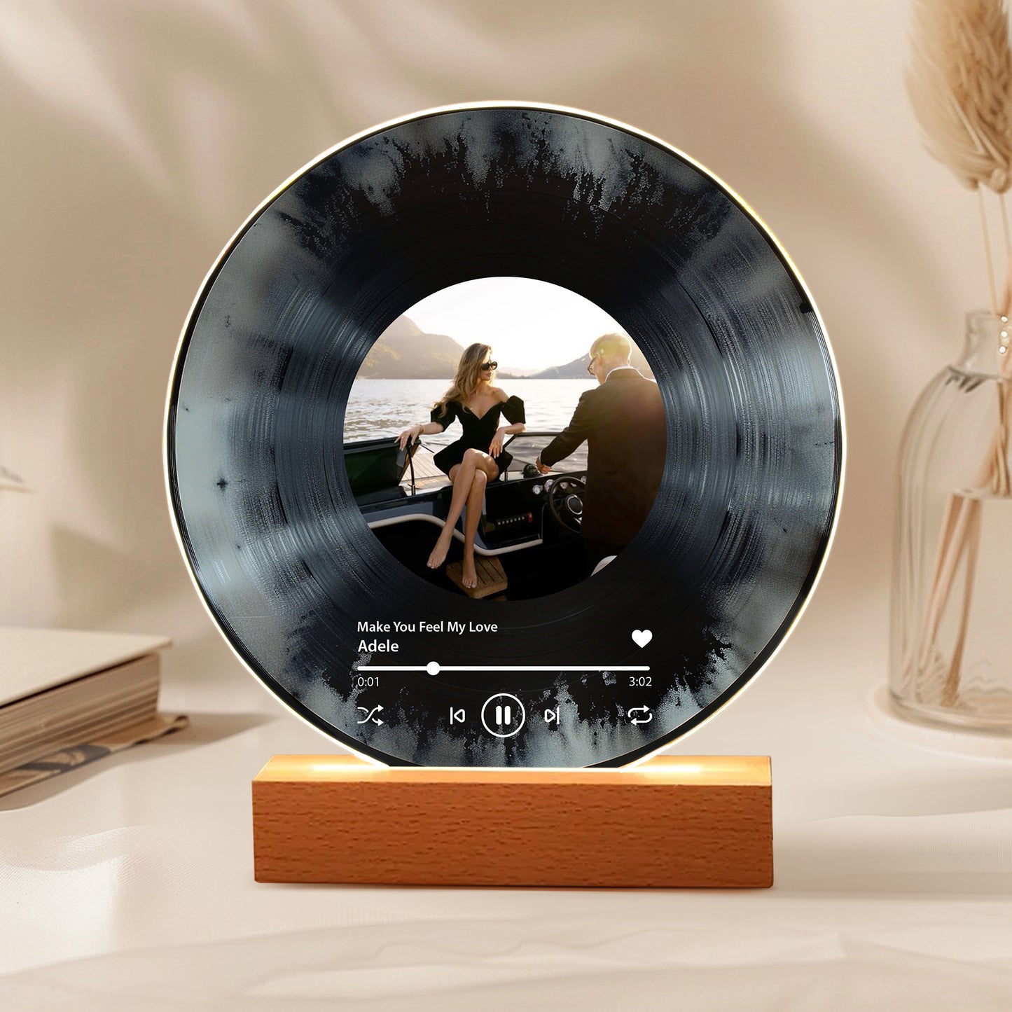 Personalized Vinyl Record with Photo — Custom Acrylic Song Plaque Gift
