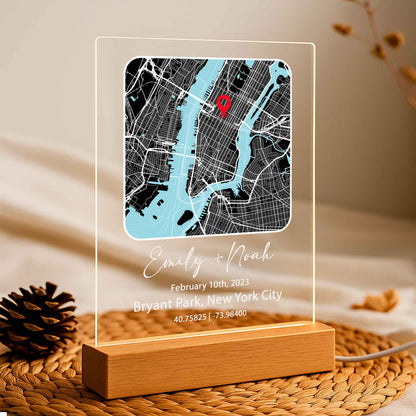 Where It All Began Map Night Light – Our First Date Personalized Map