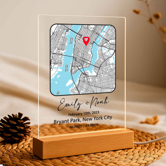 Where It All Began Map Night Light – Our First Date Personalized Map
